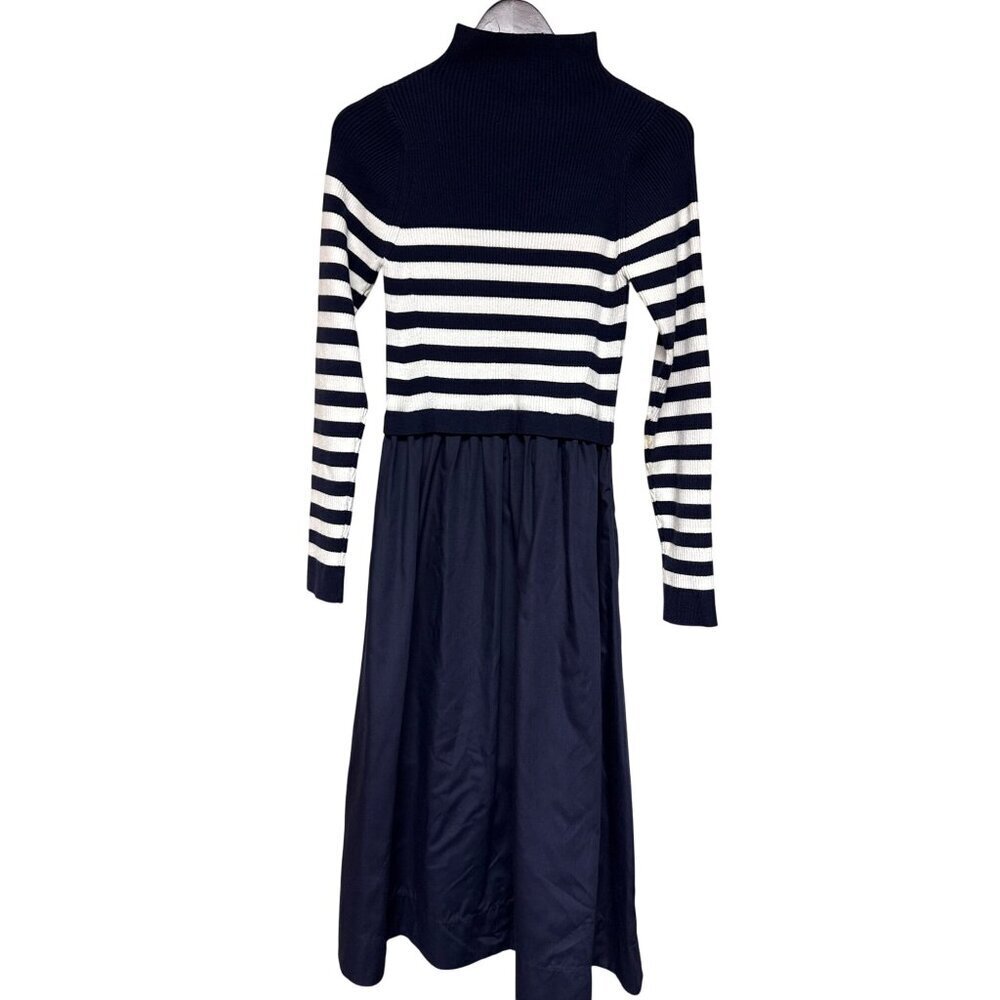 Mila Mae Women's Dress Long Sleeve Midi Navy Blue Sweater Full Skirt Medium NWOT - Picture 6 of 12